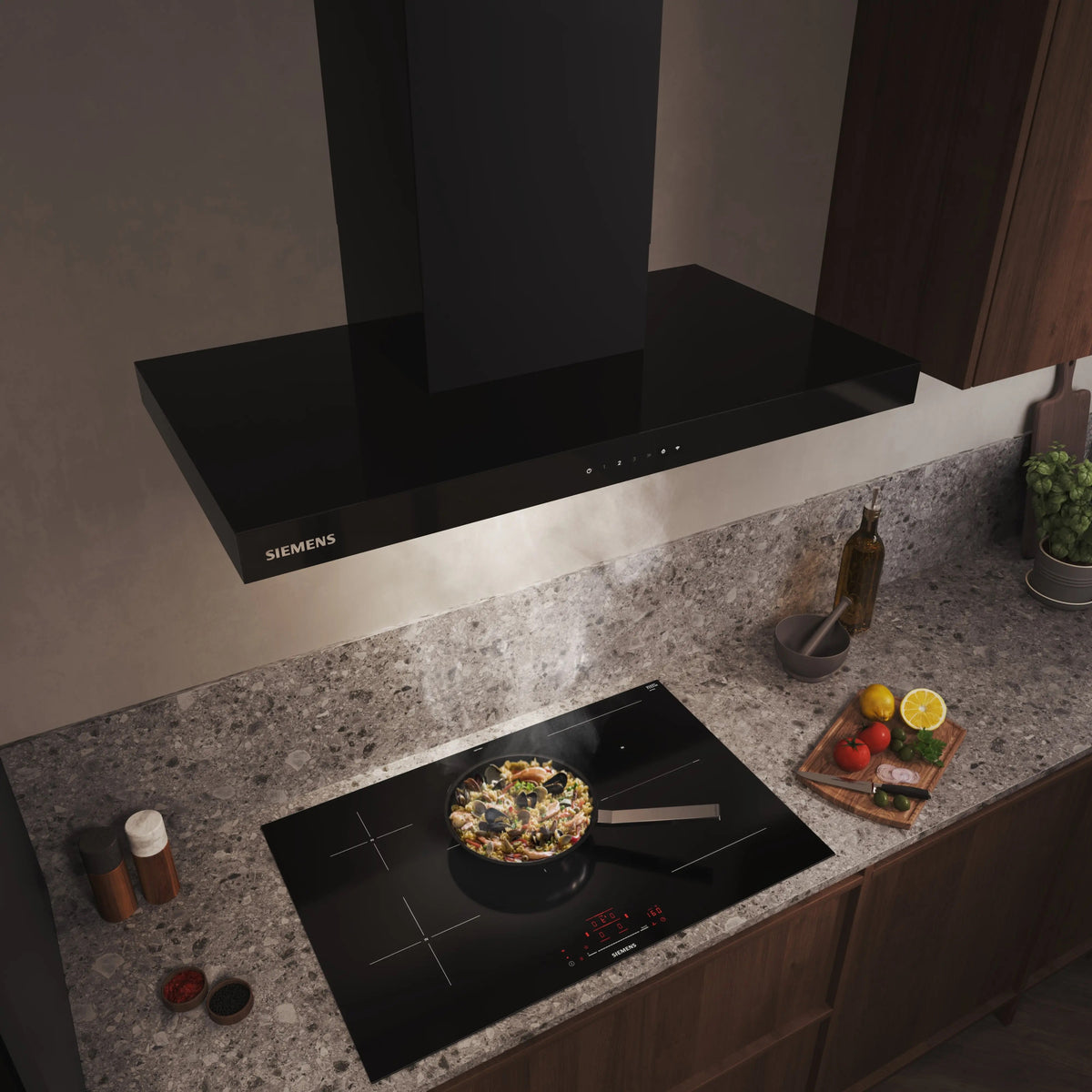 Siemens iQ500 Wall-mounted cooker hood 90 cm Matt black LC97BDN60B