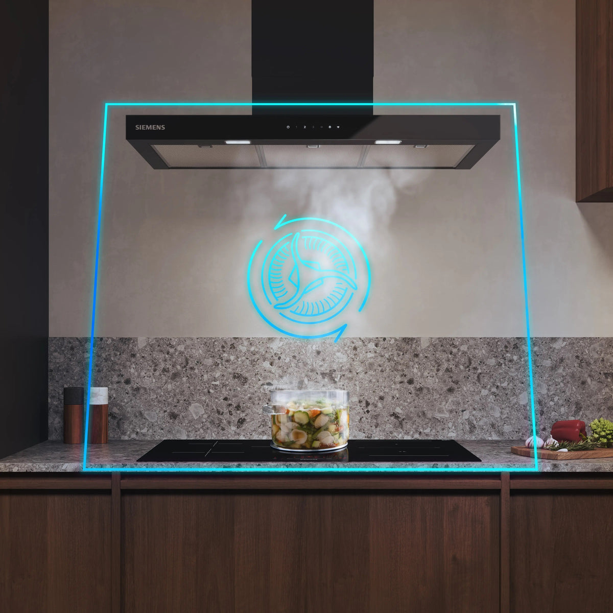 Siemens iQ500 Wall-mounted cooker hood 90 cm Matt black LC97BDN60B
