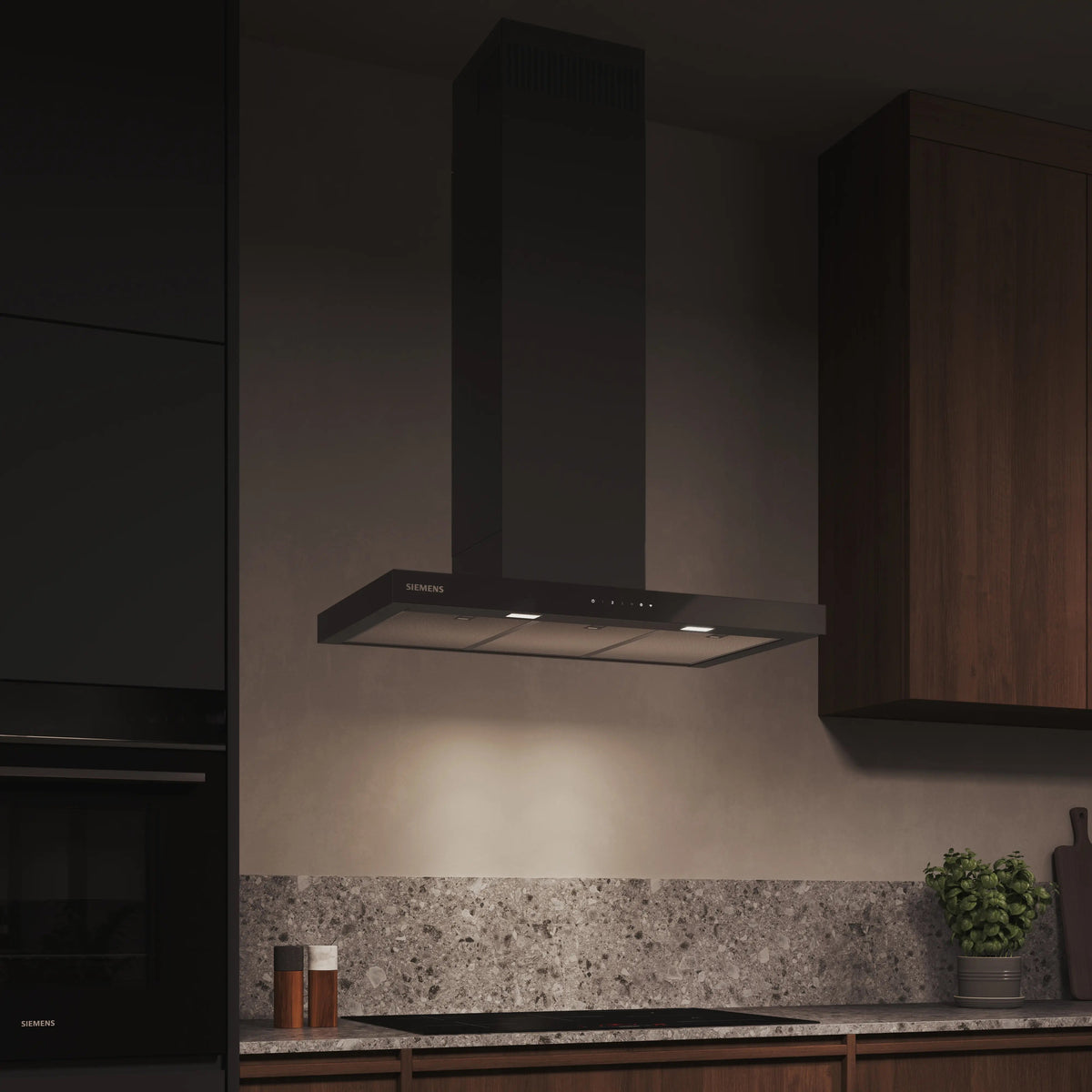 Siemens iQ500 Wall-mounted cooker hood 90 cm Matt black LC97BDN60B