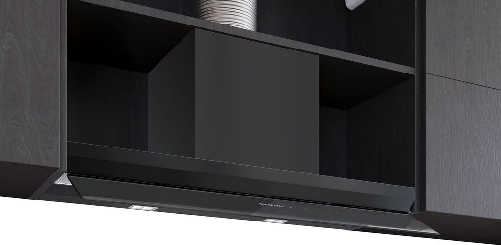 Siemens iQ700 Integrated Design Hood 90 cm clear glass black printed, Matt black LJ98BET60B