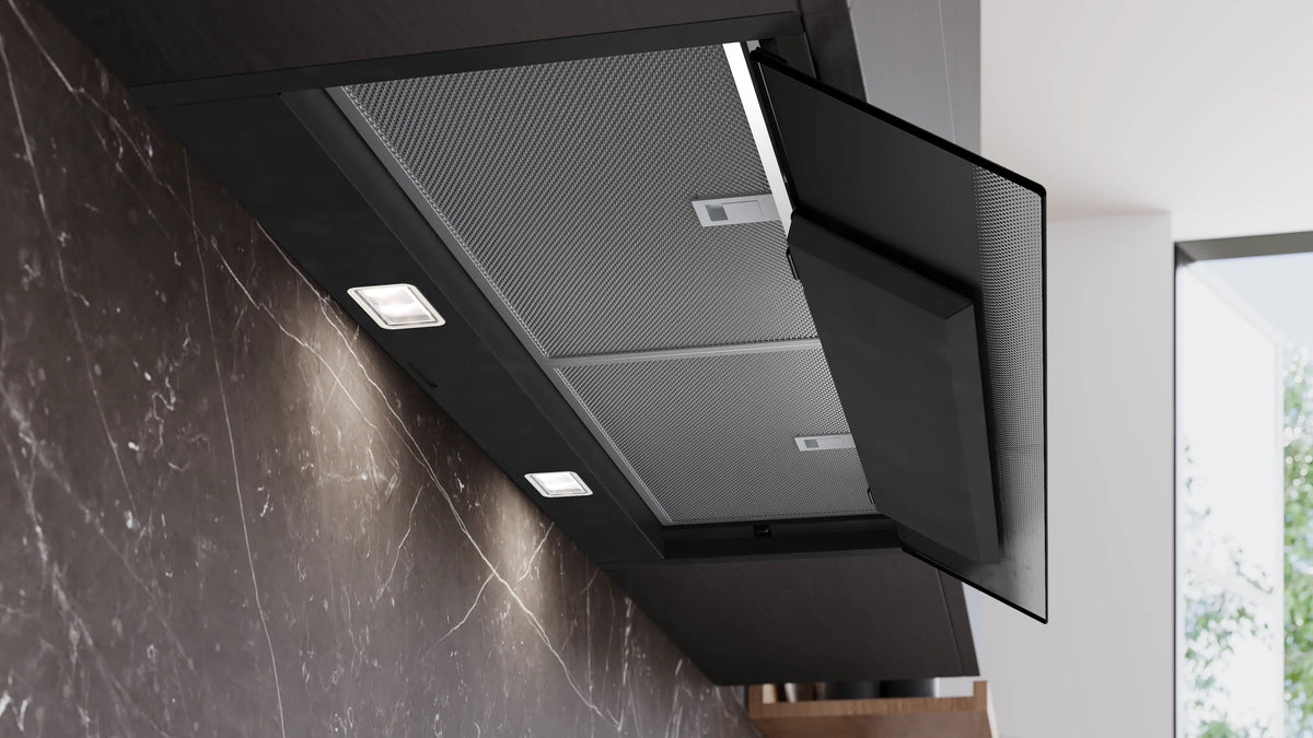 Siemens iQ700 Integrated Design Hood 90 cm clear glass black printed, Matt black LJ98BET60B