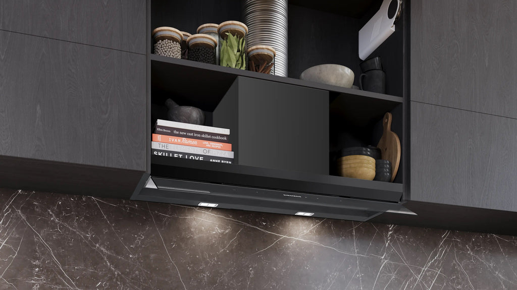 Siemens iQ700 Integrated Design Hood 90 cm clear glass black printed, Matt black LJ98BET60B