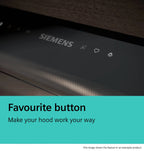 Siemens iQ700 Integrated Design Hood 60 cm clear glass black printed, Matt black LJ68BET60B