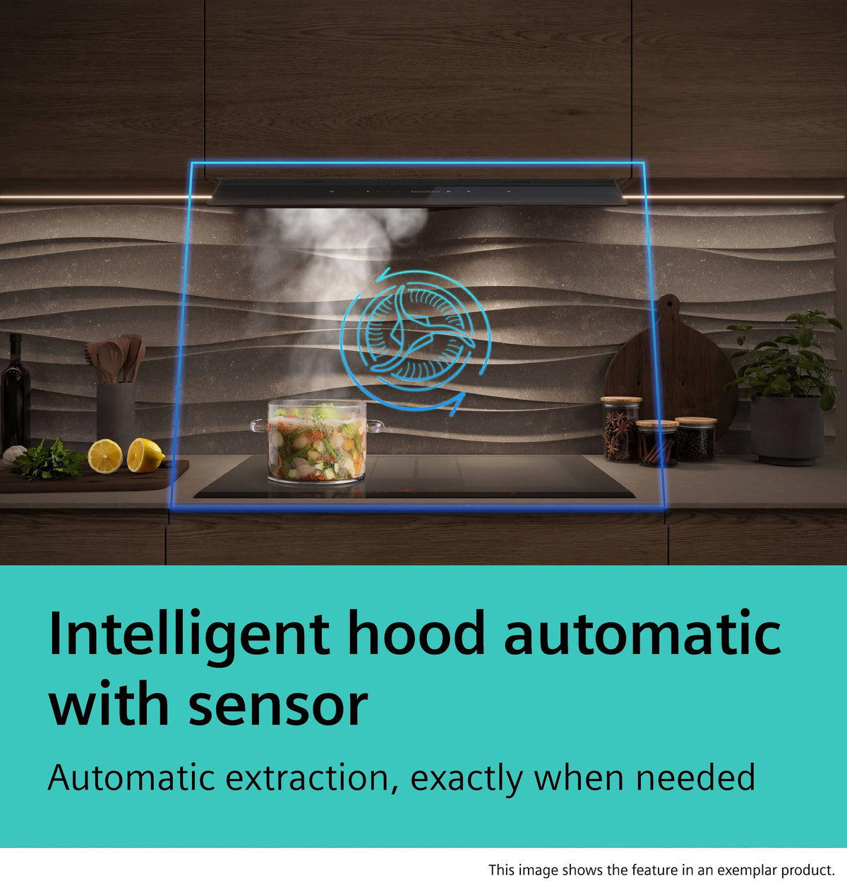 Siemens iQ700 Integrated Design Hood 60 cm clear glass black printed, Matt black LJ68BET60B
