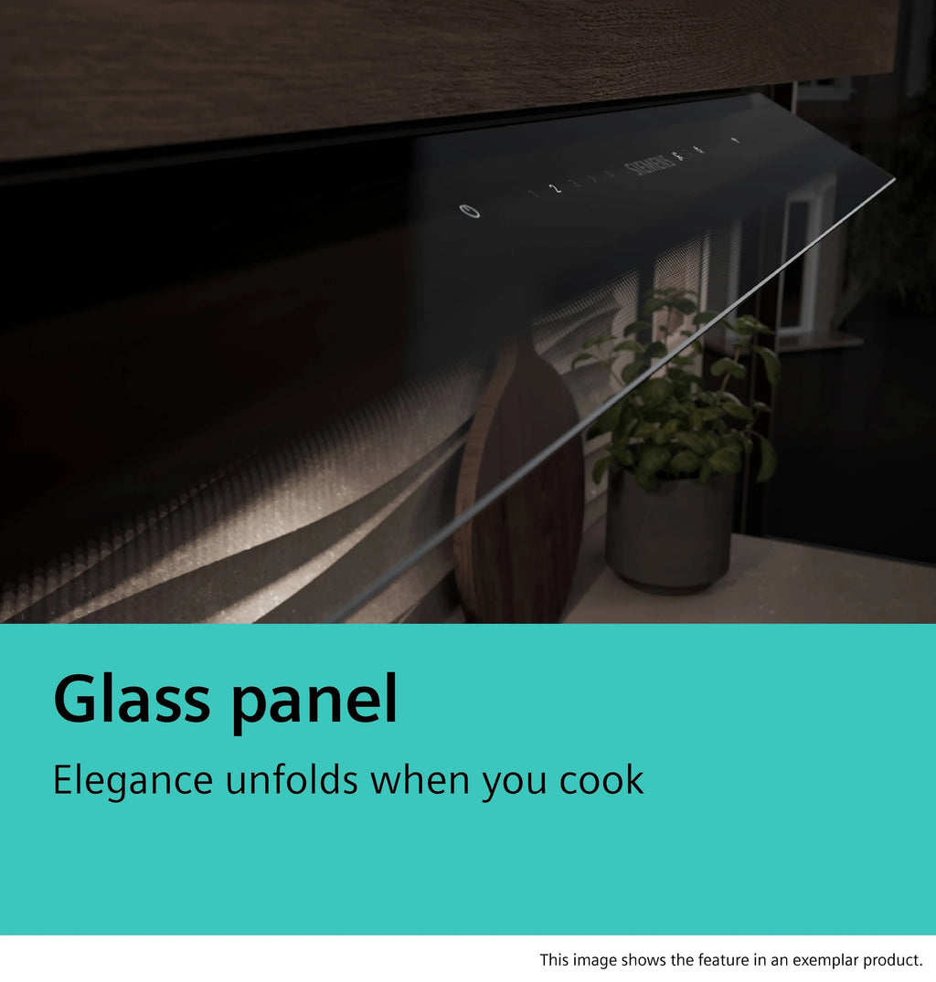 Siemens iQ700 Integrated Design Hood 60 cm clear glass black printed, Matt black LJ68BET60B