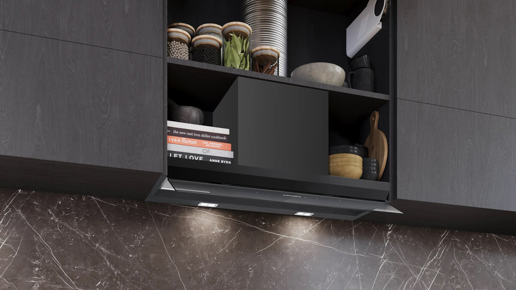 Siemens iQ700 Integrated Design Hood 80 cm clear glass black printed, Matt black LJ88BET60B