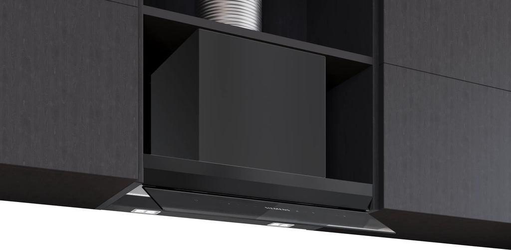 Siemens iQ700 Integrated Design Hood 60 cm clear glass black printed, Matt black LJ68BET60B
