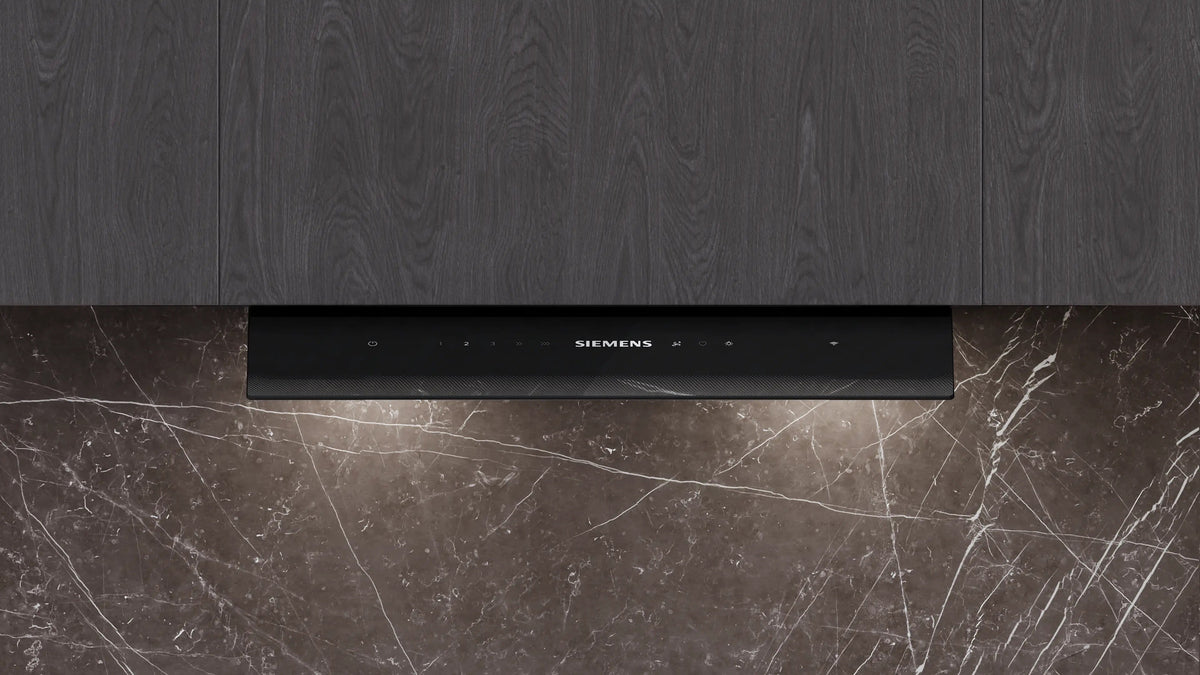 Siemens iQ700 Integrated Design Hood 60 cm clear glass black printed, Matt black LJ68BET60B