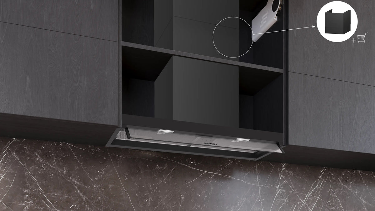 Siemens iQ300 Integrated Design Hood 80 cm clear glass, Matt black LJ85BCC60B