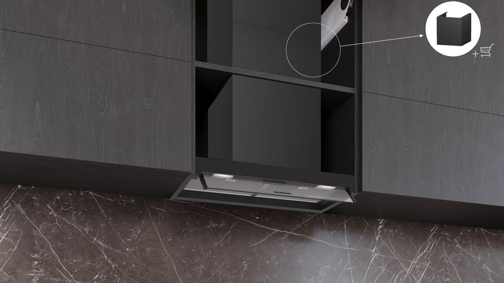 Siemens iQ300 Integrated Design Hood 60 cm clear glass, Matt black LJ65BCC60B