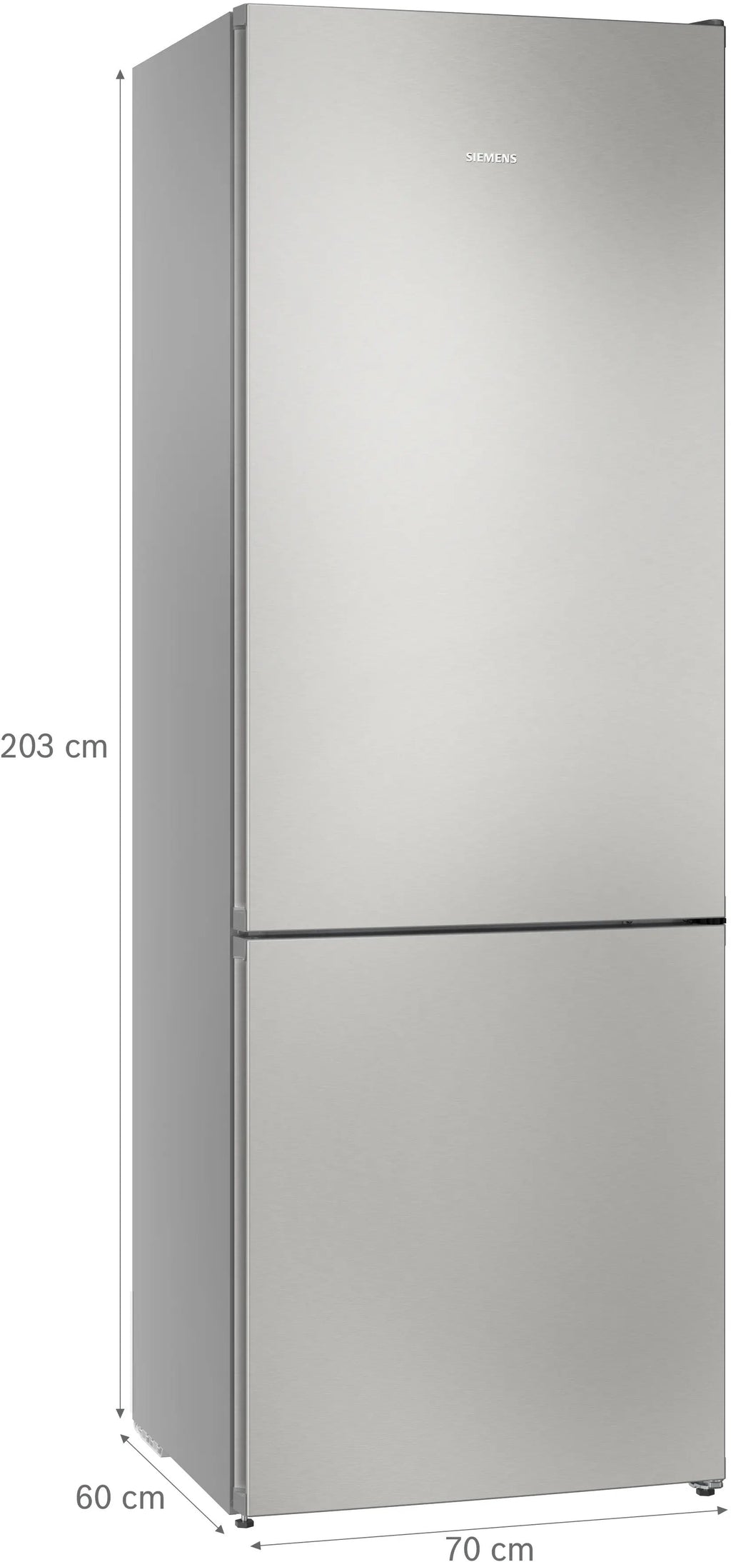 Siemens iQ300 Free-standing fridge-freezer with freezer at bottom 203 x 70 cm Brushed steel KG49NVIBG