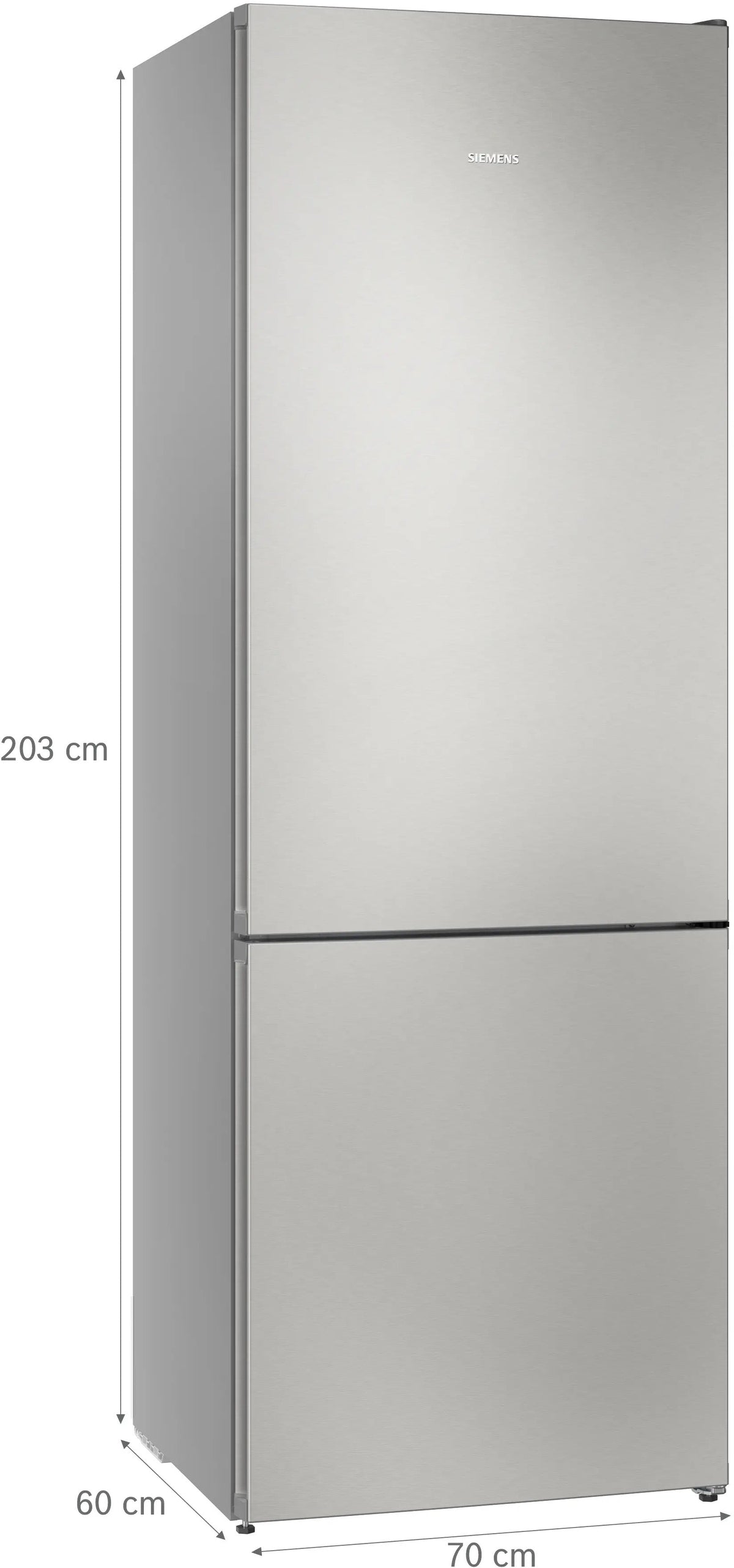 Siemens iQ300 Free-standing fridge-freezer with freezer at bottom 203 x 70 cm Brushed steel KG49NVIBG