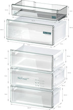 Siemens iQ300 Free-standing fridge-freezer with freezer at bottom 203 x 70 cm Brushed steel KG49NVIBG