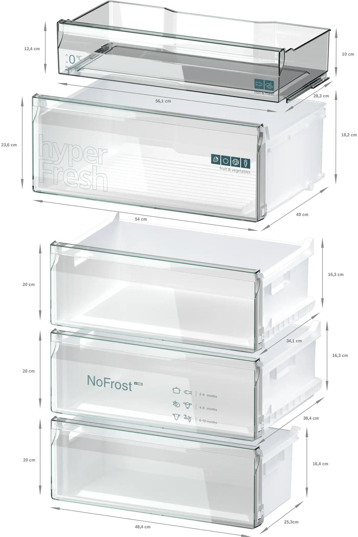 Siemens iQ300 Free-standing fridge-freezer with freezer at bottom 203 x 70 cm Brushed steel KG49NVIBG