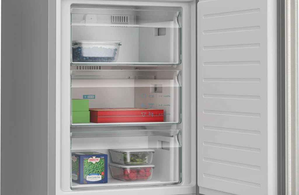 Siemens iQ300 Free-standing fridge-freezer with freezer at bottom 203 x 60 cm Brushed steel KG39NVIBG