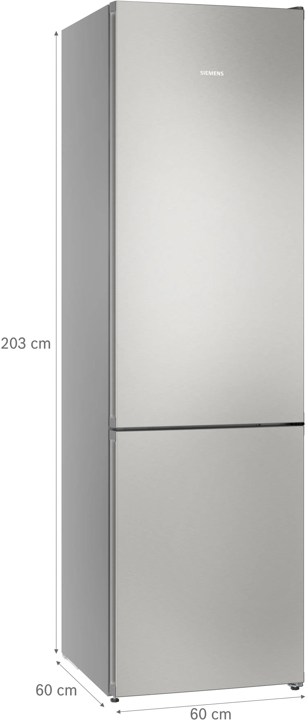 Siemens iQ300 Free-standing fridge-freezer with freezer at bottom 203 x 60 cm Brushed steel KG39NVIBG