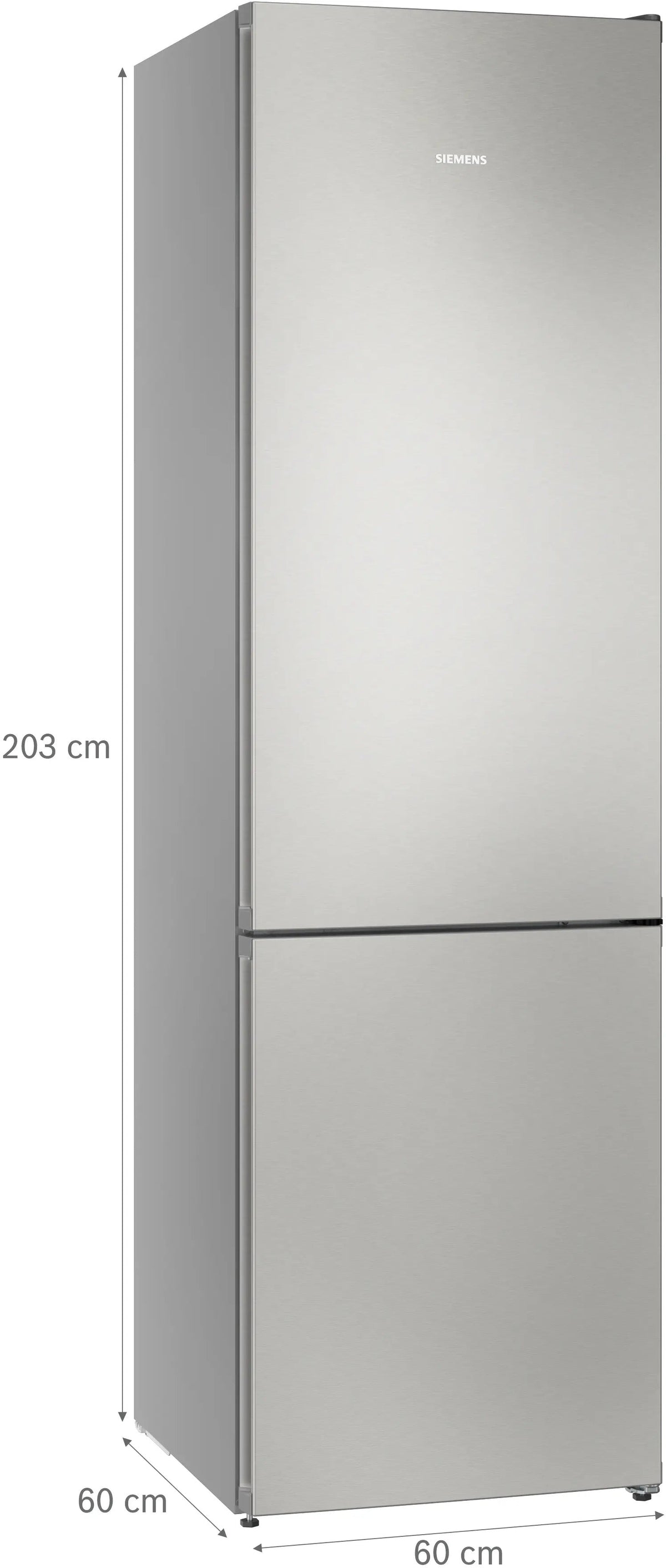 Siemens iQ300 Free-standing fridge-freezer with freezer at bottom 203 x 60 cm Brushed steel KG39NVIBG