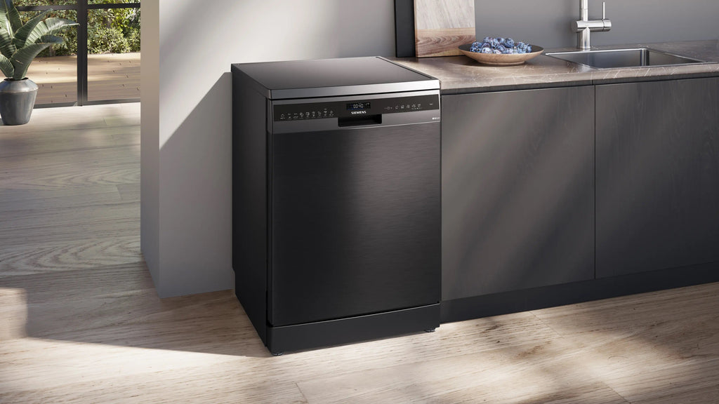 Siemens iQ500 Free-standing dishwasher 60 cm Brushed black steel anti-fingerprint SN25EC13CE