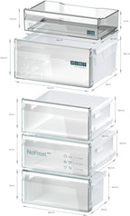 Siemens iQ300 Free-standing fridge-freezer with freezer at bottom 203 x 60 cm Brushed steel KG39NVIBG