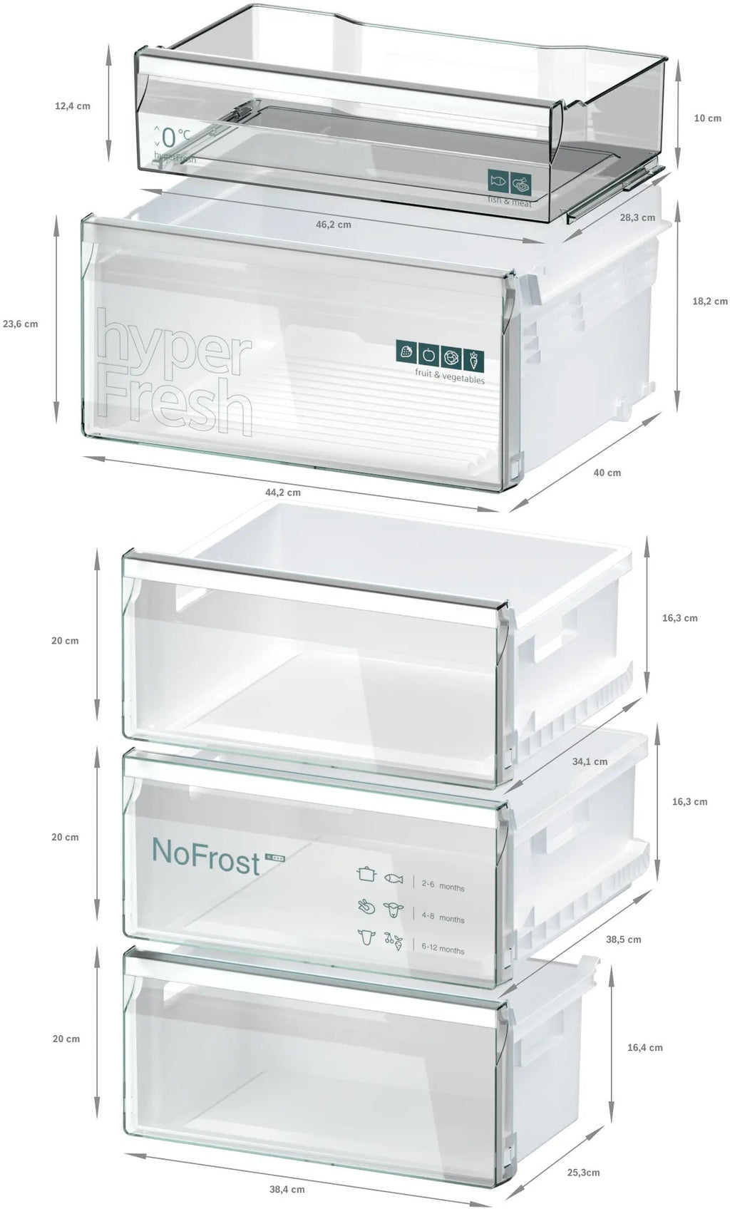 Siemens iQ300 No Frost 203 x 60cm KG39NVXBG