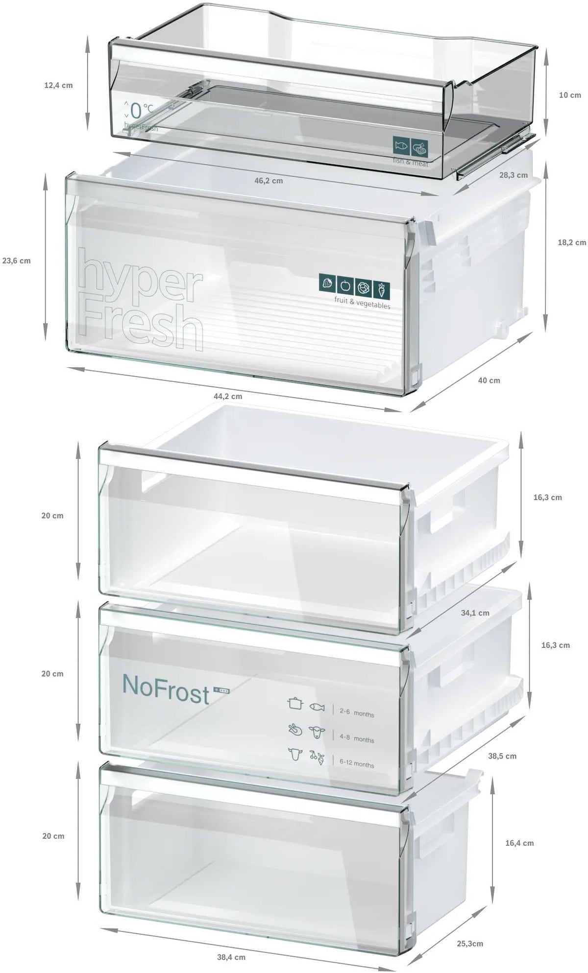 Siemens iQ300 No Frost 203 x 60cm KG39NVXBG