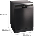 Siemens iQ500 Free-standing dishwasher 60 cm Brushed black steel anti-fingerprint SN25EC13CE