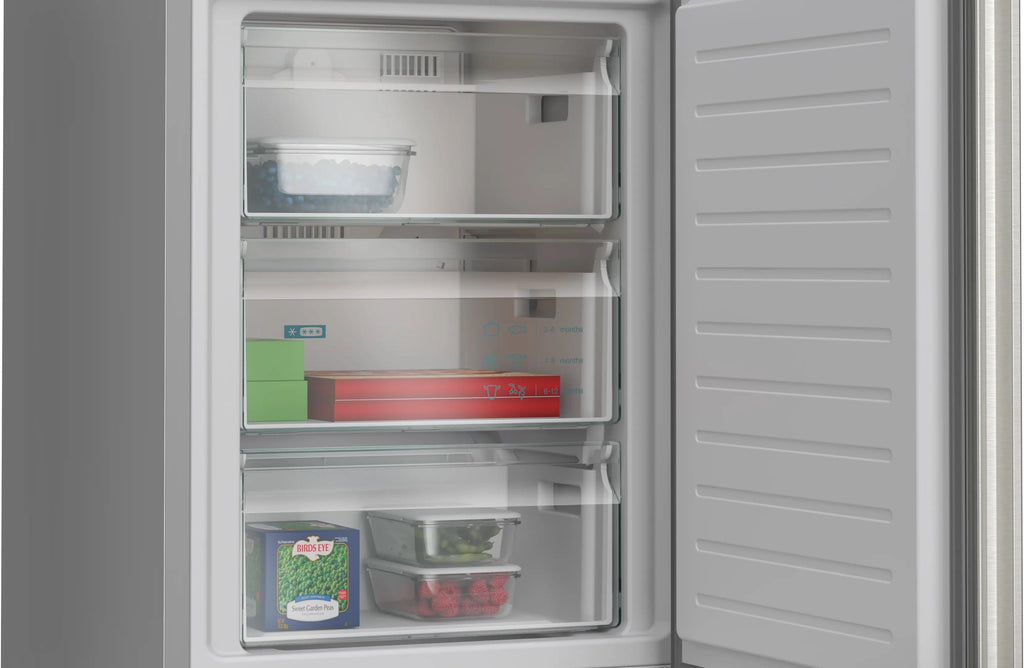 Siemens iQ300 Free-standing fridge-freezer with freezer at bottom 186 x 60 cm Brushed steel KG36NVICG