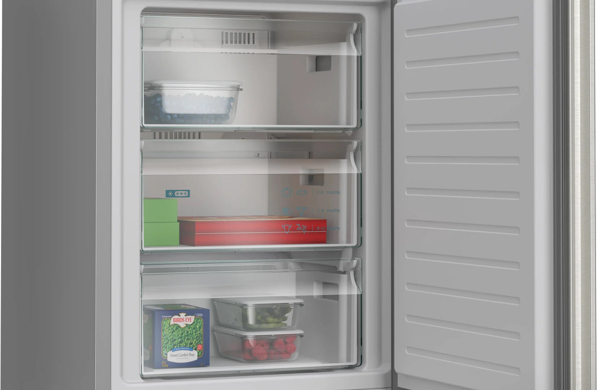 Siemens iQ300 Free-standing fridge-freezer with freezer at bottom 186 x 60 cm Brushed steel KG36NVICG