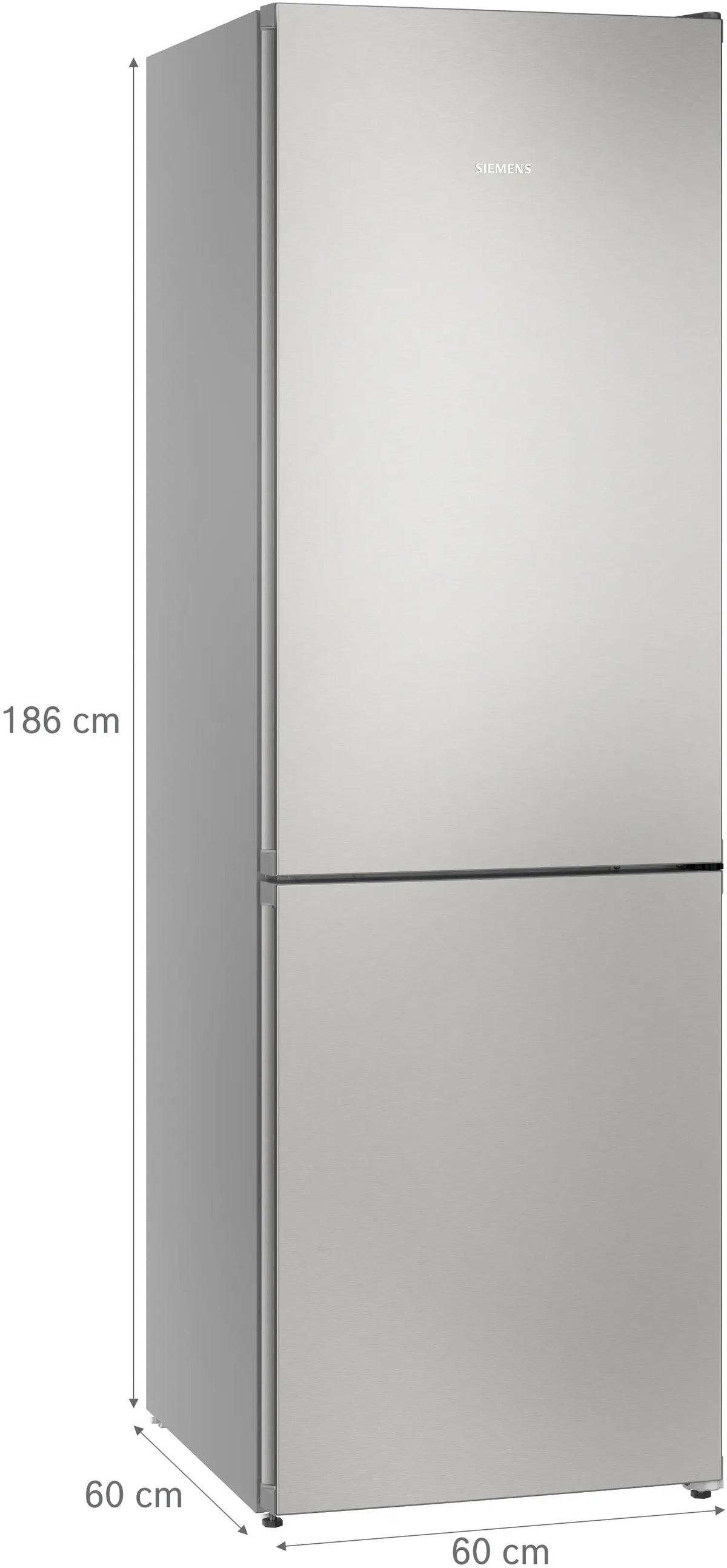 Siemens iQ300 Free-standing fridge-freezer with freezer at bottom 186 x 60 cm Brushed steel KG36NVICG