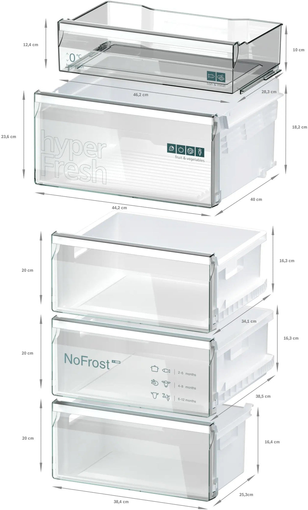Siemens iQ300 Free-standing fridge-freezer with freezer at bottom 186 x 60 cm Brushed steel KG36NVICG
