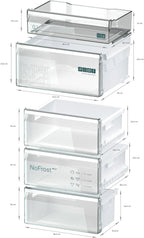 Siemens iQ300 Free-standing fridge-freezer with freezer at bottom 186 x 60 cm Brushed steel KG36NVICG