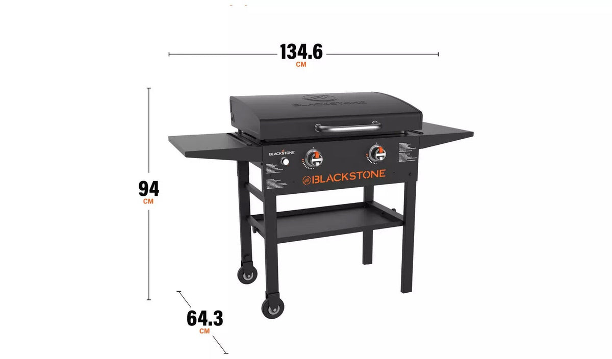 Blackstone 28 Inch Iron Forged Blackout Gas Griddle Cooking Station With Hood