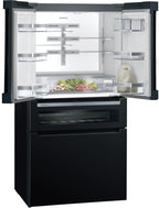 Siemens iQ700 French Door Bottom Glass 183 x 90.5 cm Black, Total noFrost KF96RSBEA