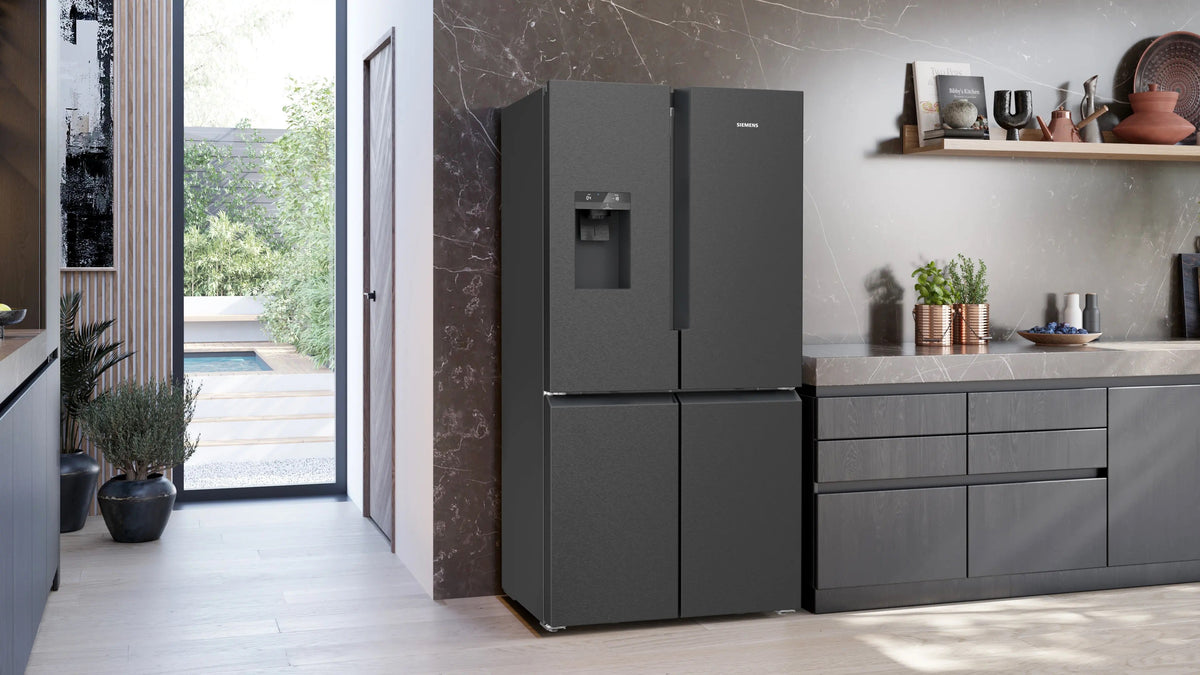 Siemens iQ700 Multi Door American Fridge Freezer 183 x 90.5 cm Brushed black steel antiFingerprint, Total noFrost KF96DPXEA
