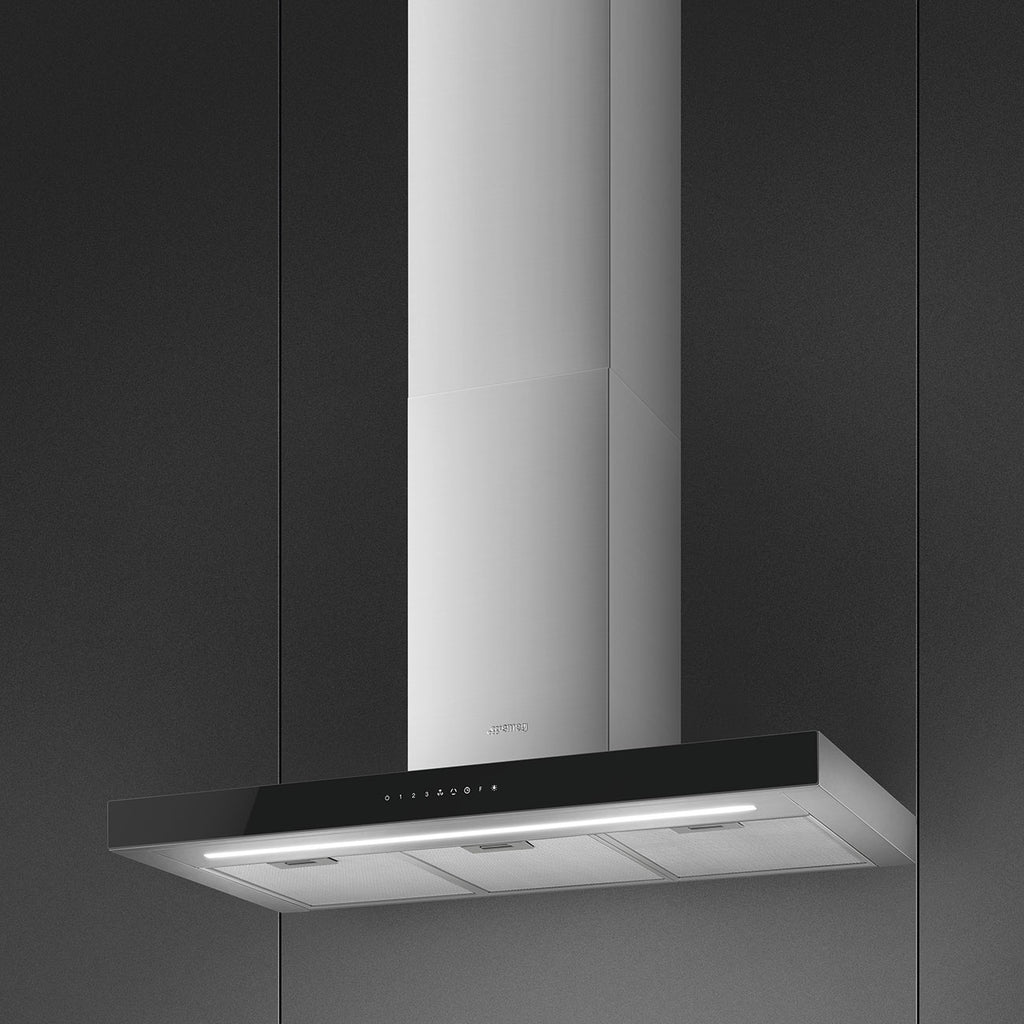 Universal Chimney Cooker Hood, Stainless Steel and Glass