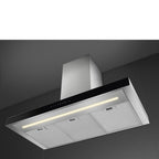 Universal Chimney Cooker Hood, Stainless Steel and Glass