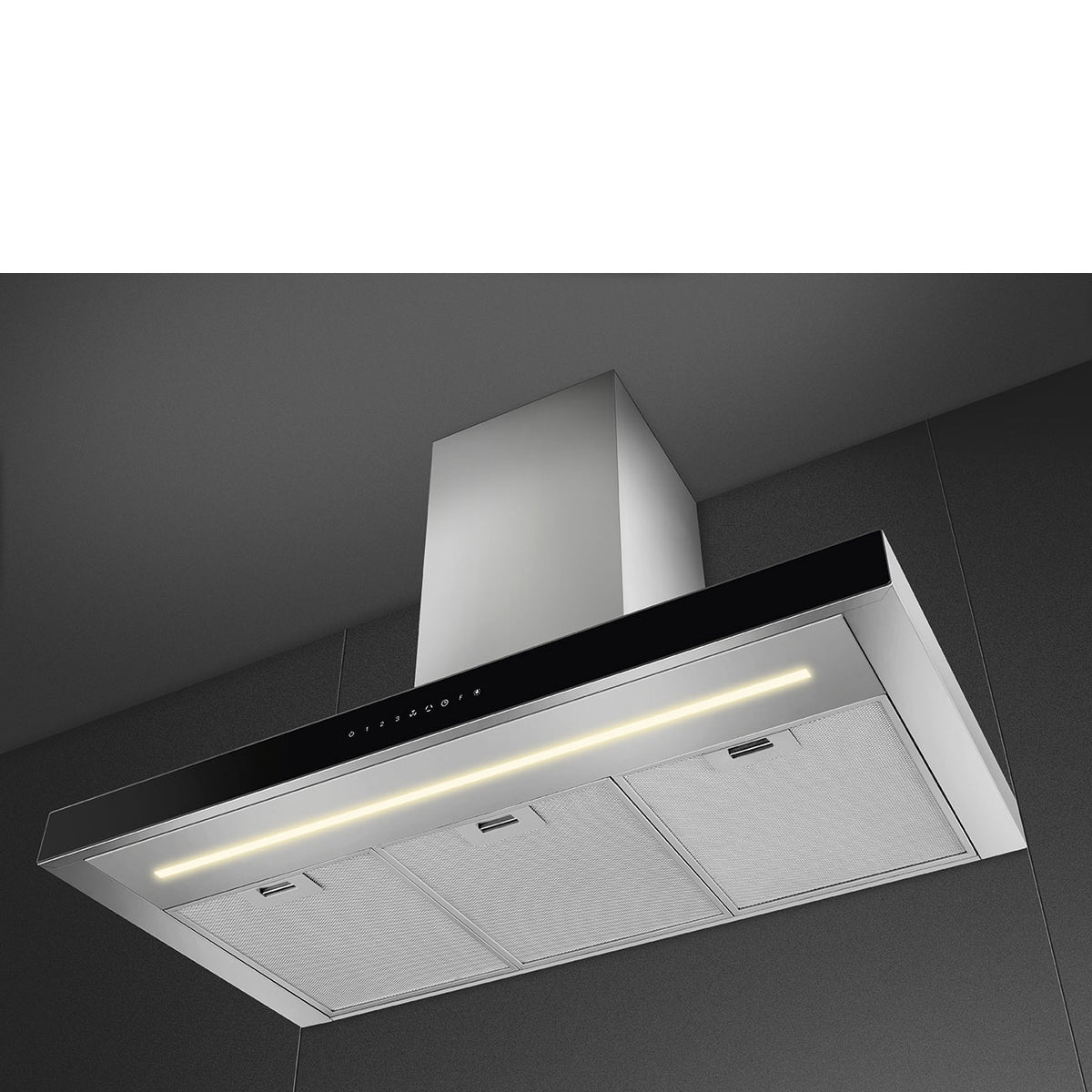 Universal Chimney Cooker Hood, Stainless Steel and Glass