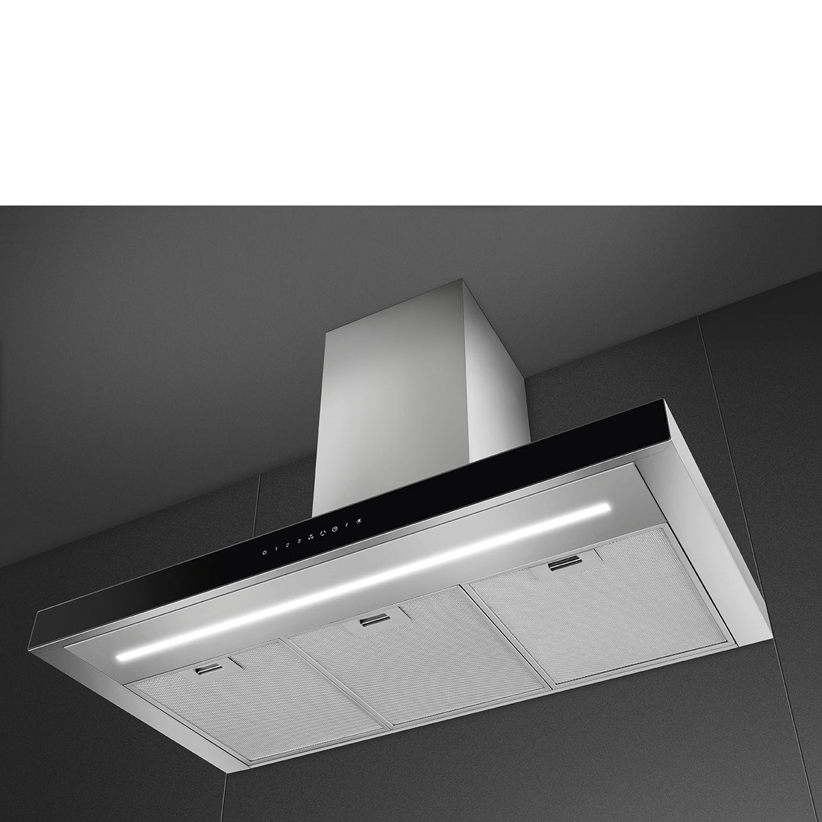 Universal Chimney Cooker Hood, Stainless Steel and Glass