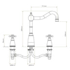 Bidbury & Co Kelston Kitchen Tap — Chrome — technical drawing