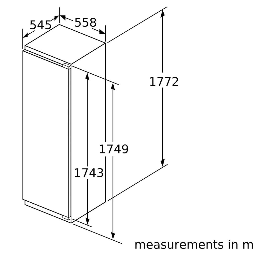 iQ500 Built-in fridge 177.2 x 55.8 cm soft close flat hinge KI81RSOE0G