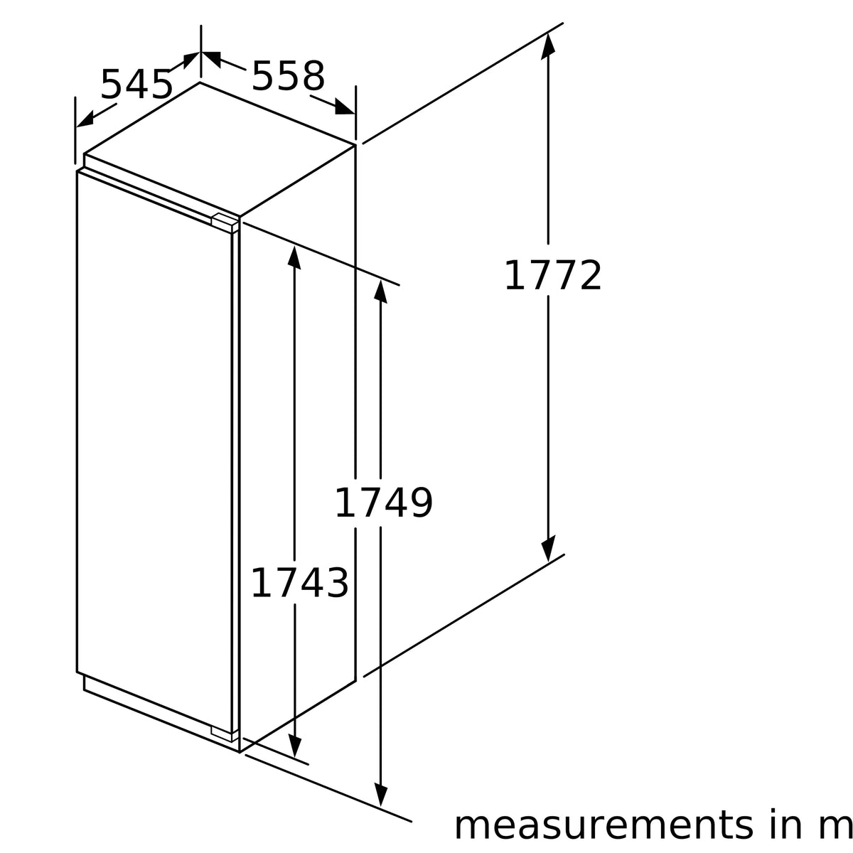iQ500 Built-in fridge 177.2 x 55.8 cm soft close flat hinge KI81RSOE0G