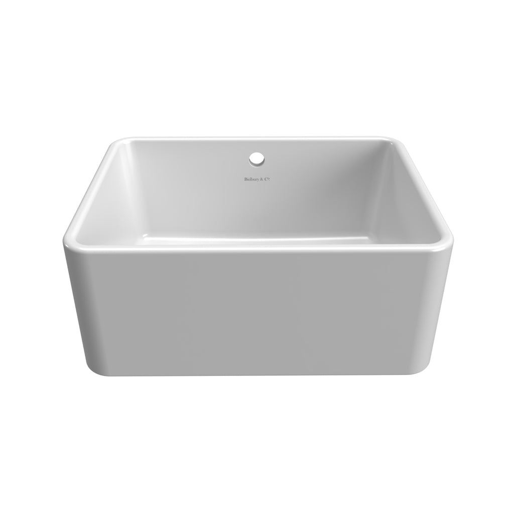 Bidbury & Co Midford Single Bowl Ceramic Butler Sink — White