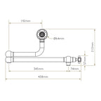 Bidbury & Co Oakridge Pot Filler — Chrome — technical drawing