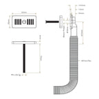 Bidbury & Co Rectangular Overflow — Chrome — technical drawing