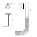 Bidbury & Co Round Overflow — Chrome — technical drawing