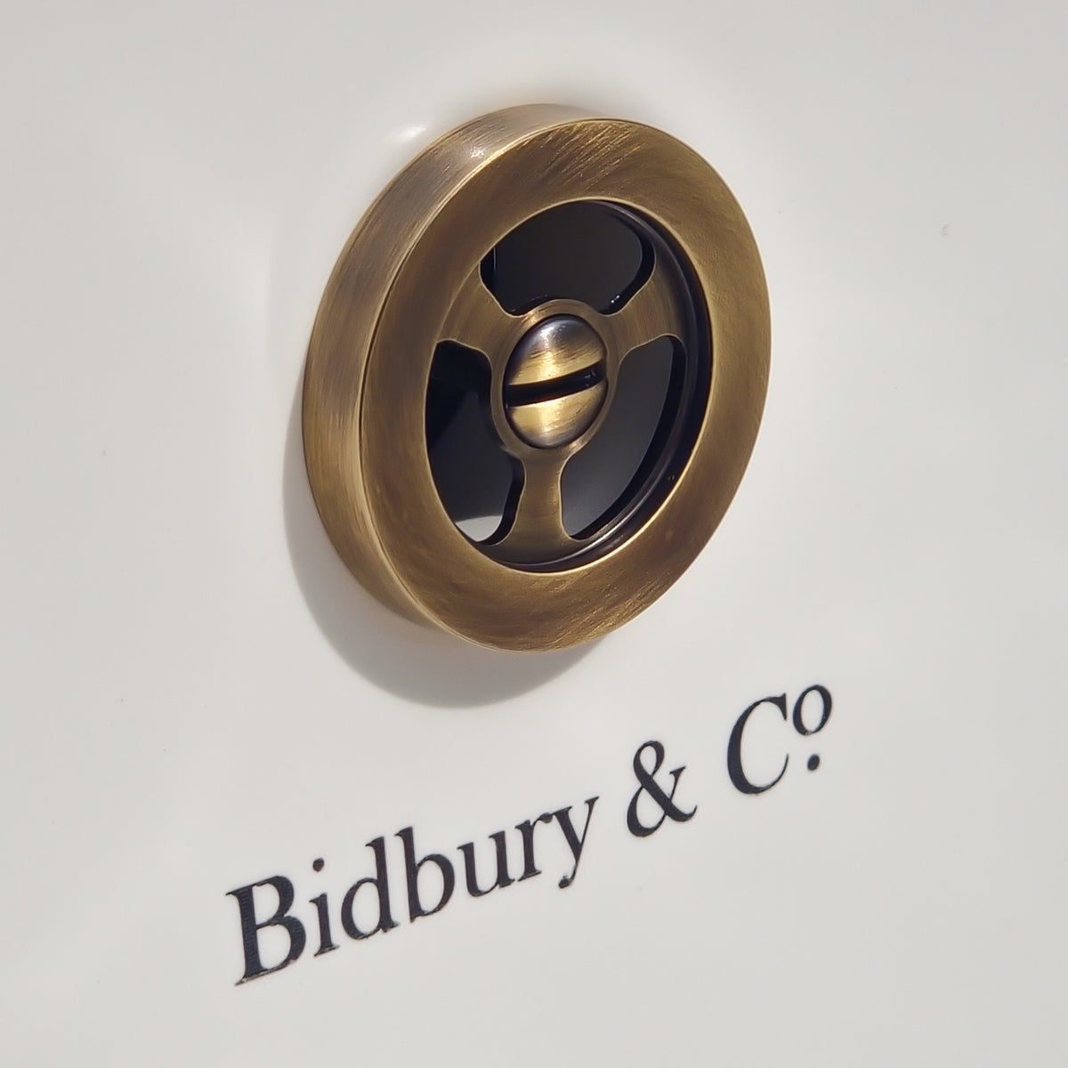 Bidbury & Co Round Overflow — Patinated Brass
