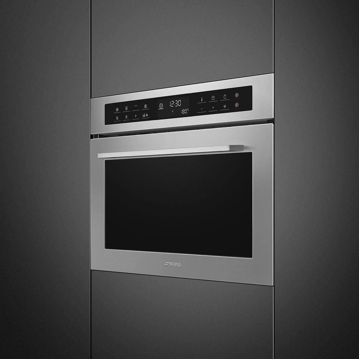Cucina 45cm Compact Built-In Oven & Microwave, Stainless steel