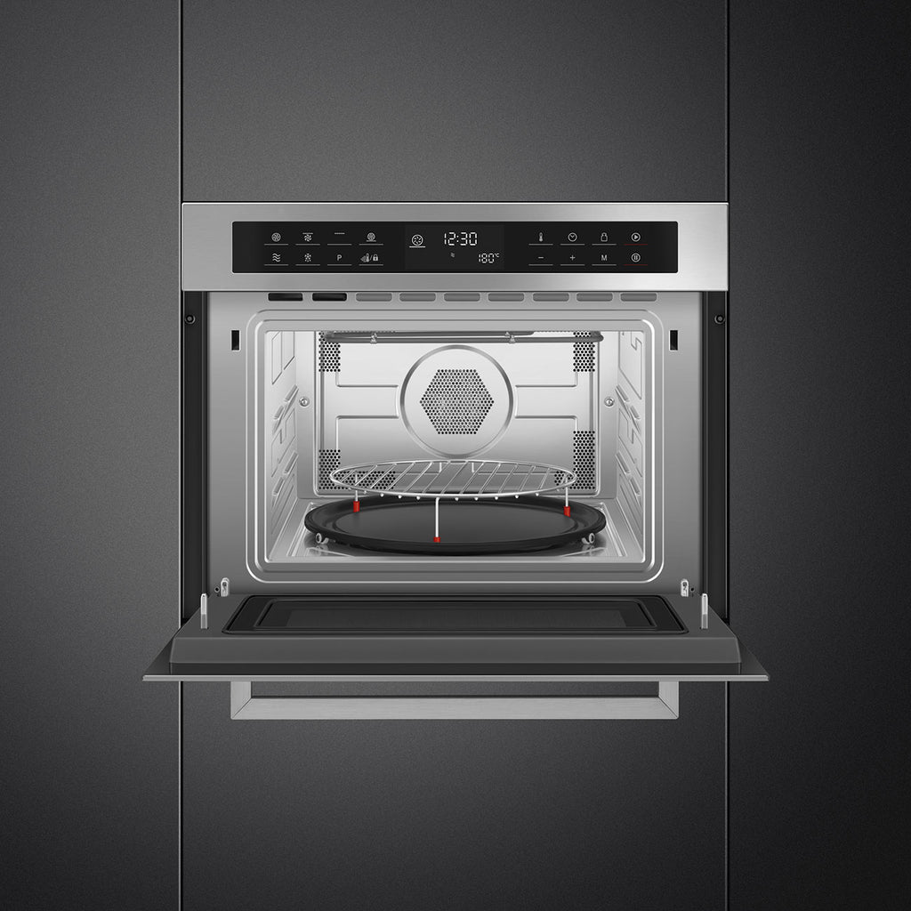 Cucina 45cm Compact Built-In Oven & Microwave, Stainless steel