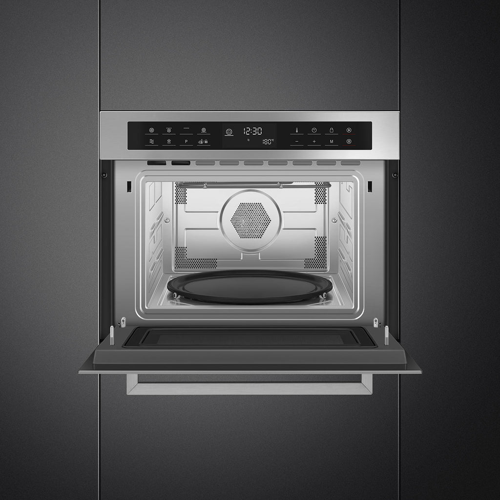 Cucina 45cm Compact Built-In Oven & Microwave, Stainless steel
