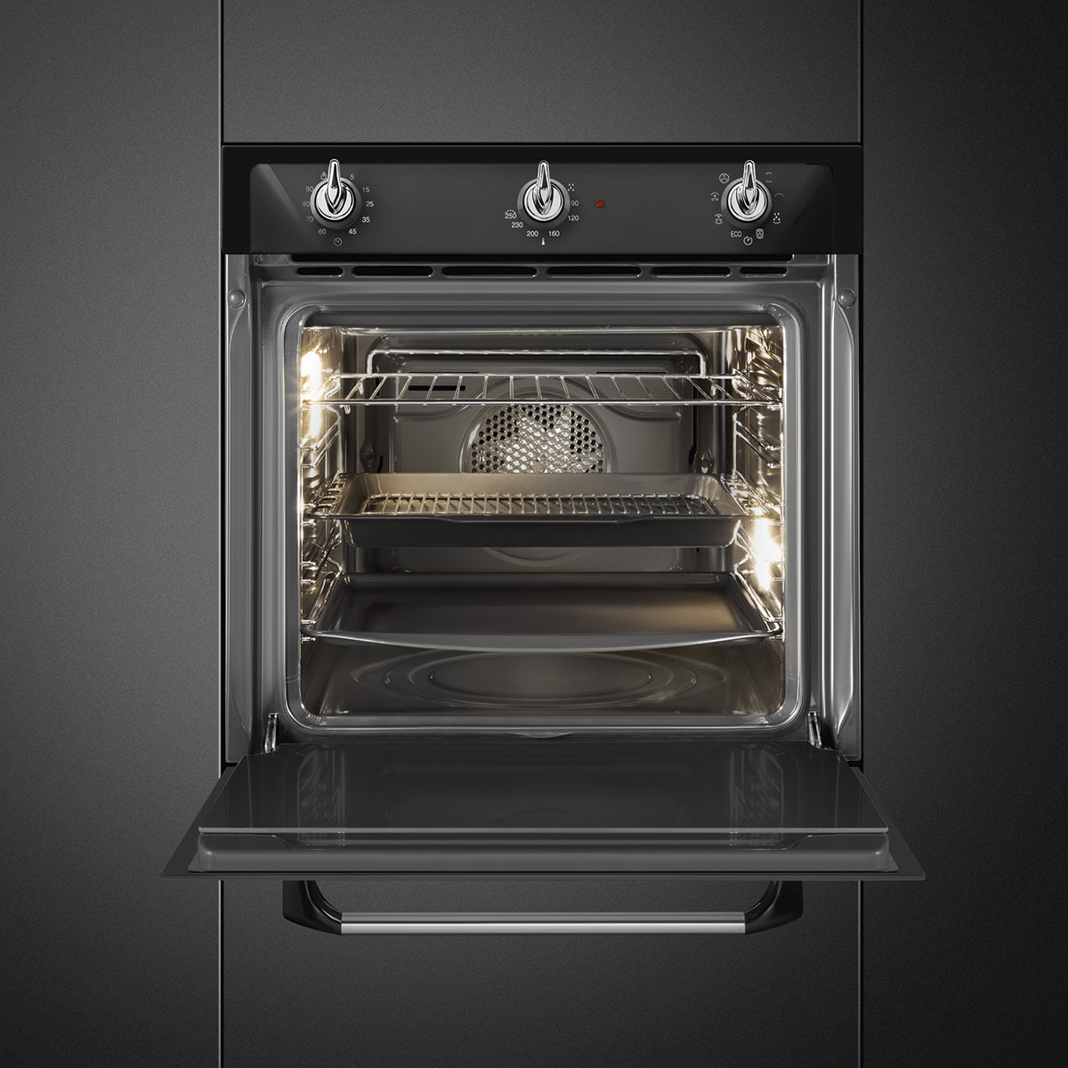 Victoria 60cm Built-In Single Oven, Black